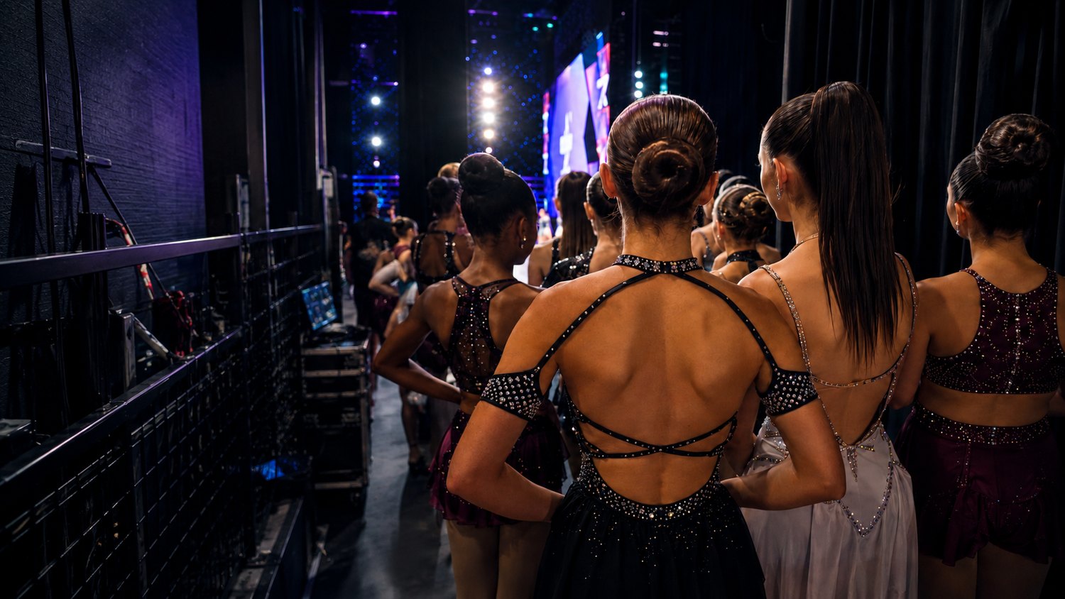 Dancers waiting in the wings before going on stage